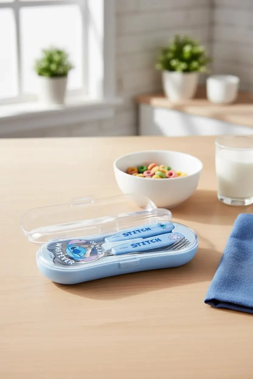 Disney Lilo & Stitch Lisanslı Çatal Kaşık Seti – Çantalı