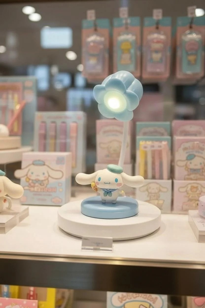 Sanrio Lisanslı Yaz Plajı Serisi Dekoratif Mini Masa Lambası - 12cm (Cinnamoroll)