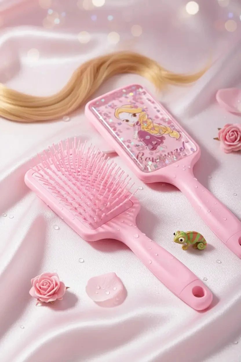 Disney Lisanslı Rapunzel Kare Saç Fırçası – Prenses Koleksiyonu 23,3 Cm