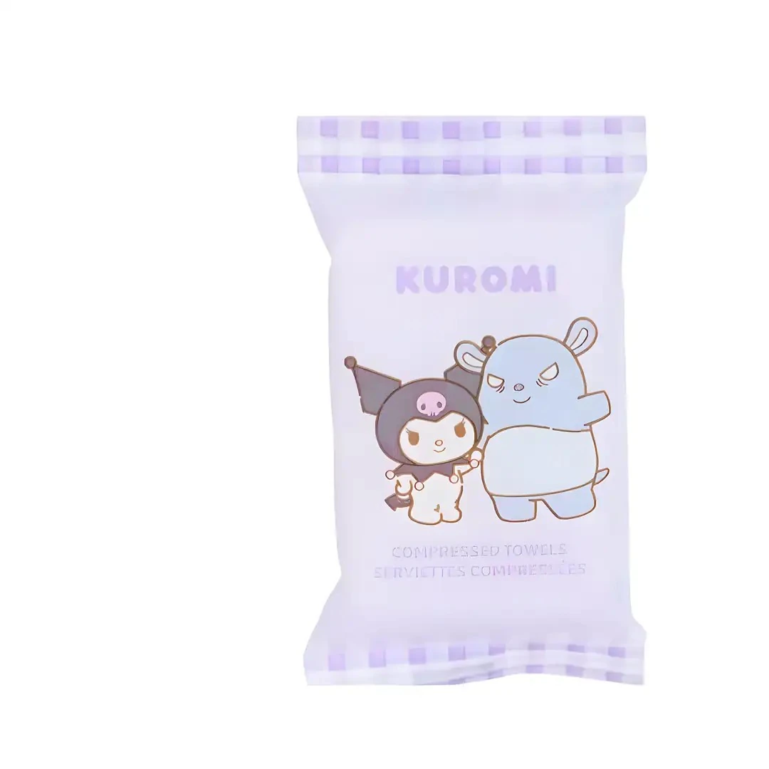 Sanrio Lisanslı Kuromi Sıkıştırılmış Havlu (25 adet)