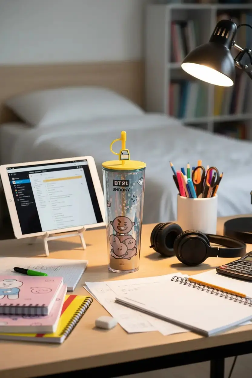 BT21 Shooky Çift Cidarlı Pipetli Şişe 800 ml | Miniso TR
