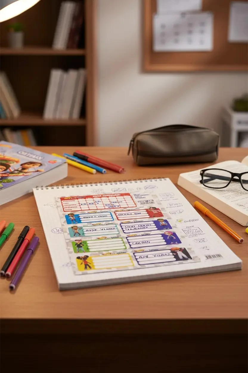 Gıpta Hot Wheels Lisanslı Ders Programı Ve Okul Etiketi – 3 Yapraklı Planlayıcı Seti 24 CM