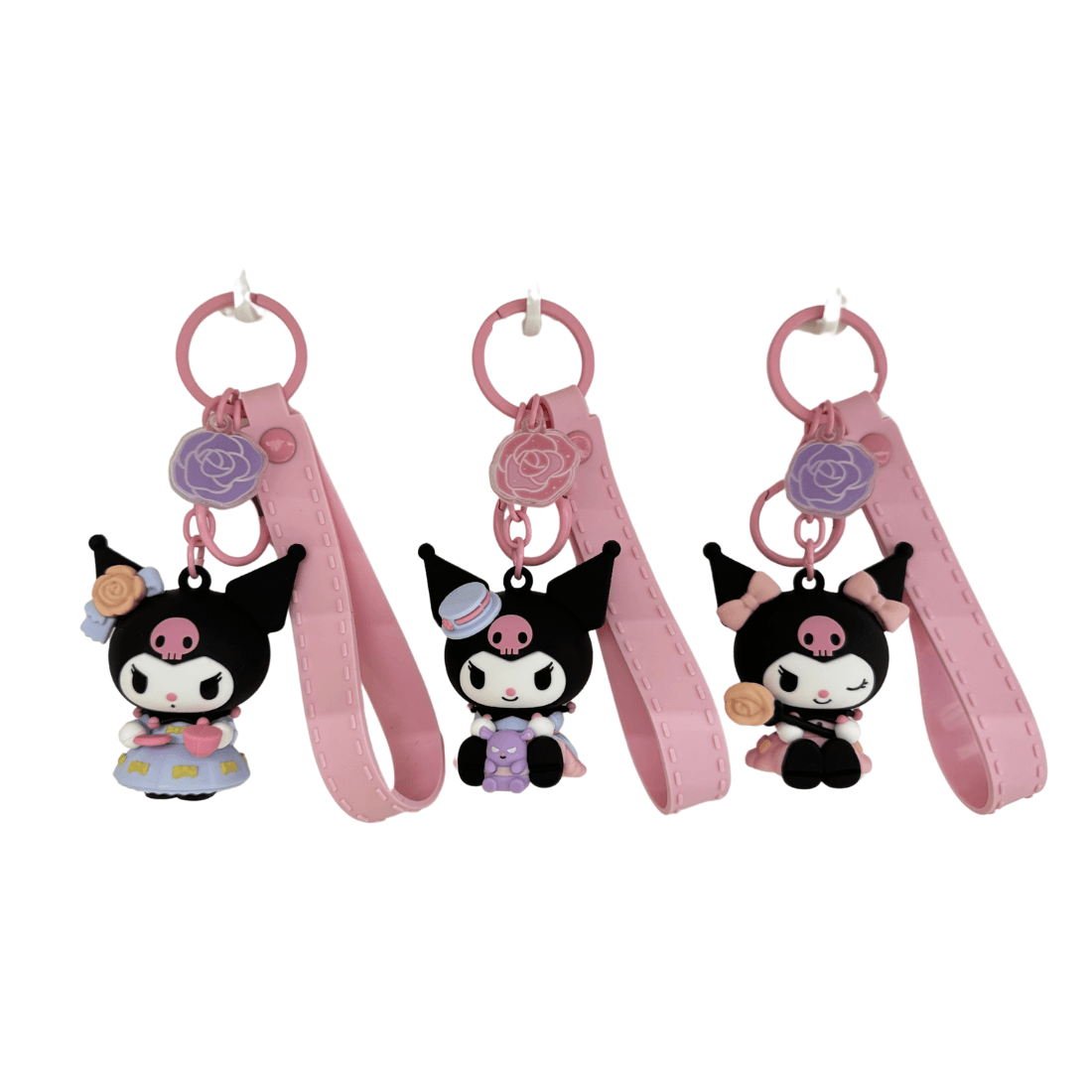 Sanrio Lisanslı Rose Earl Anahtarlık- Kuromi