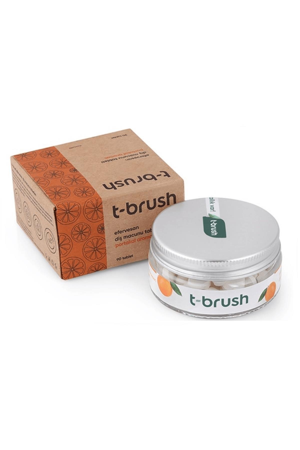 T-Brush Portakal Aromalı Diş Macunu Tableti-Florürlü