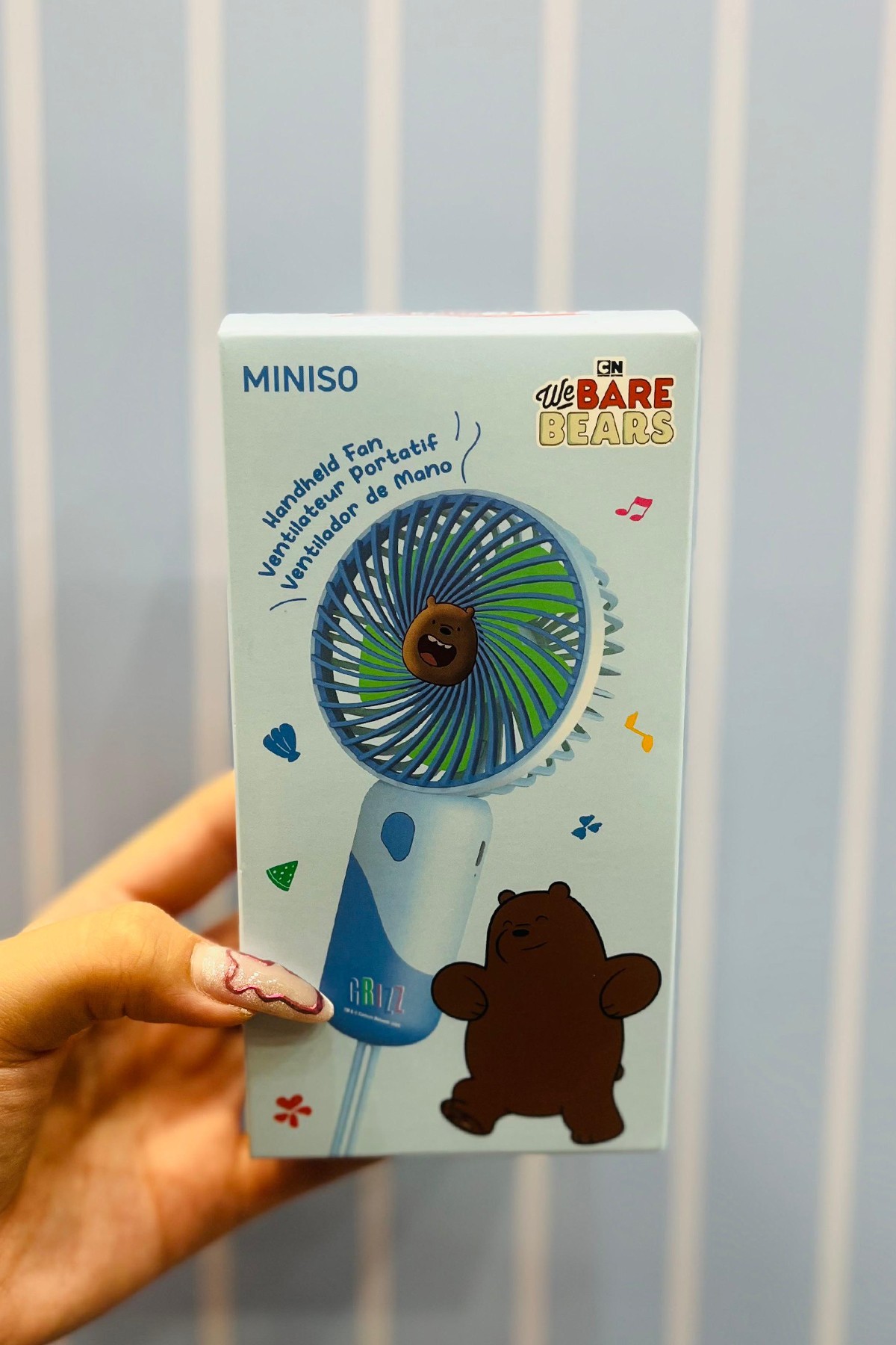 We Bare Bears Lisanslı Mini Fan - Boz Ayı