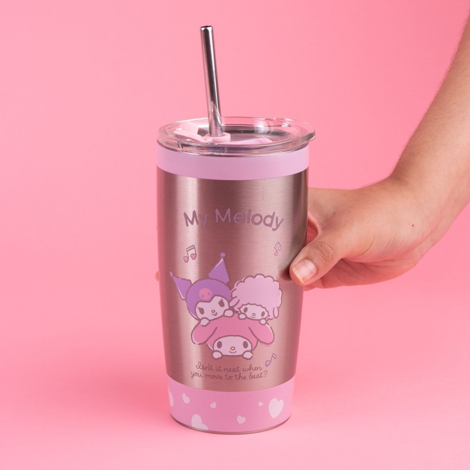 Sanrio Lisanslı Metal Pipetli Kapaklı Termos (530Ml) - My Melody (Outlet)