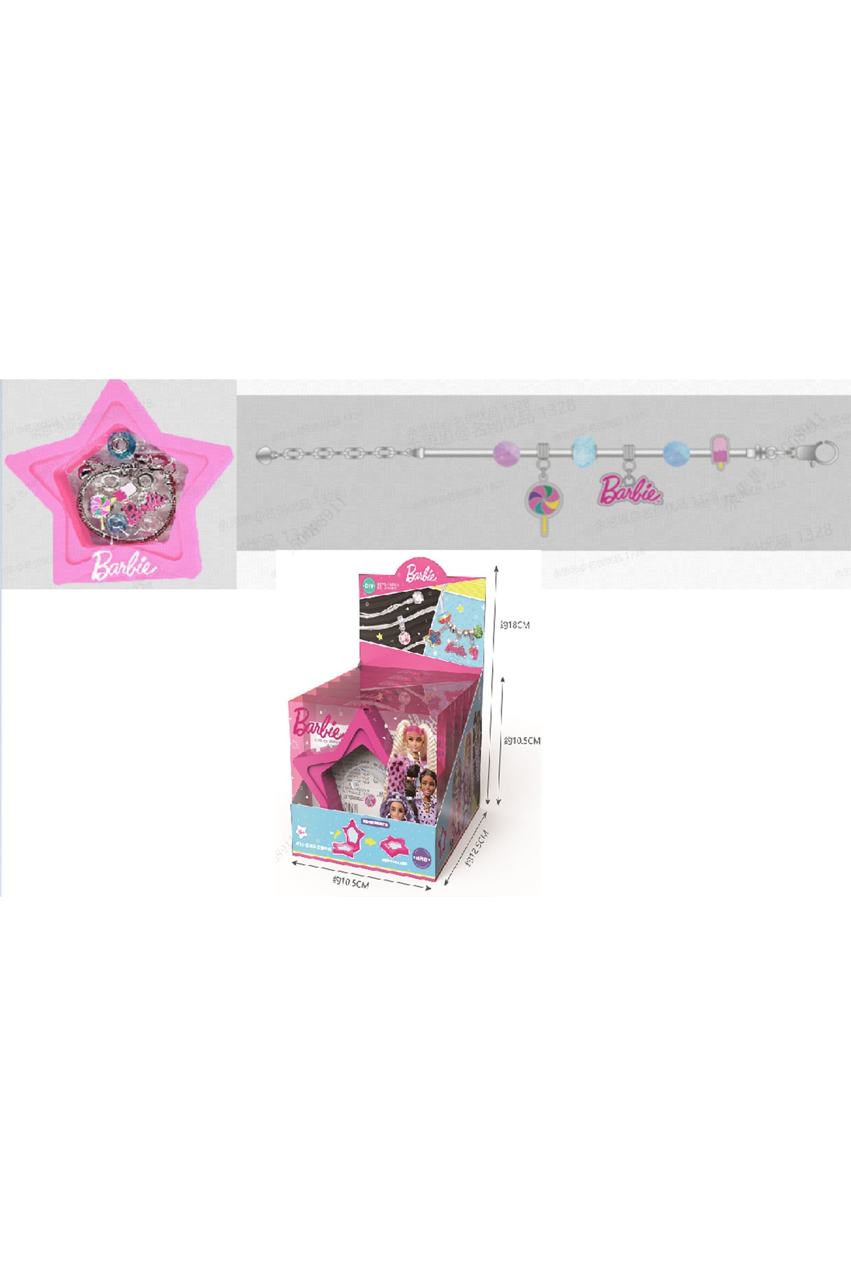 Barbie Lisanslı Yıldız Kutulu Kendin Yap Bileklik Seti