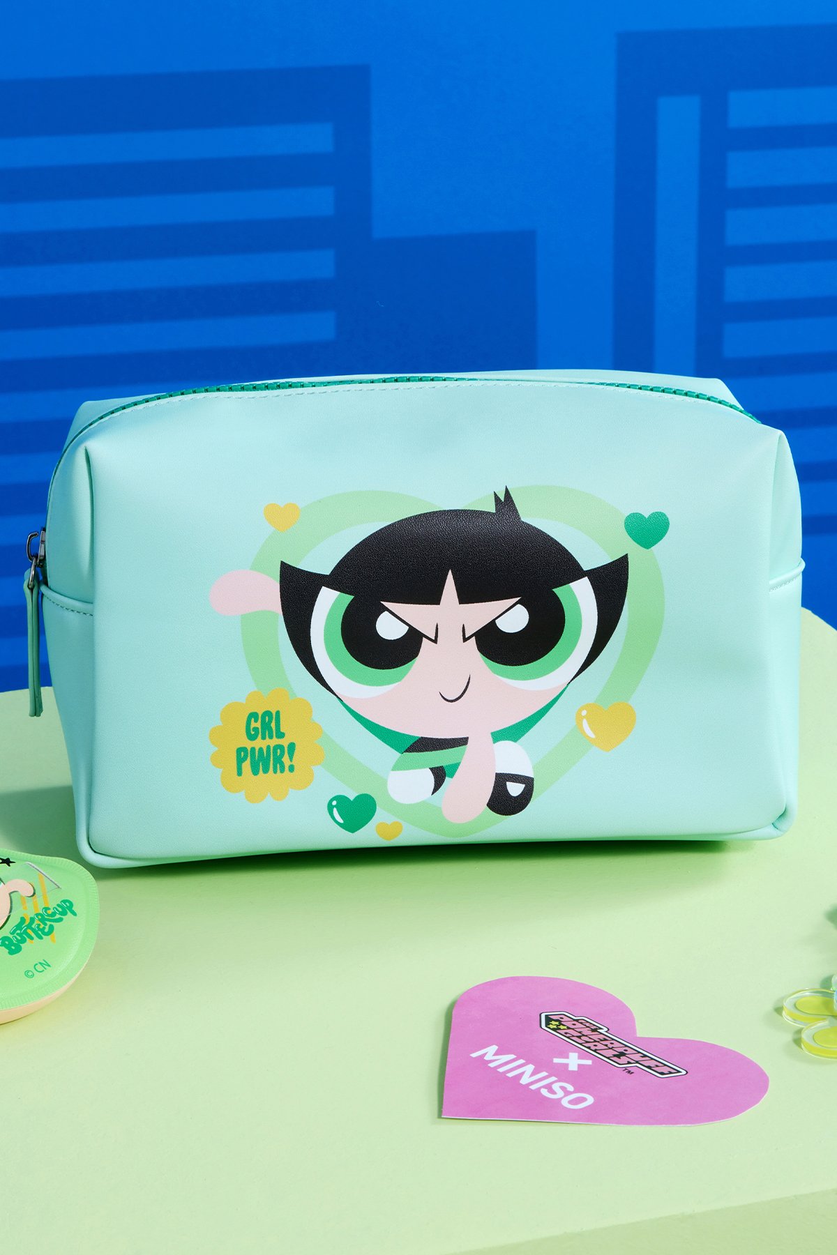 Powerpuff Girls Lisanslı Kare Kozmetik Çantası - Buttercup