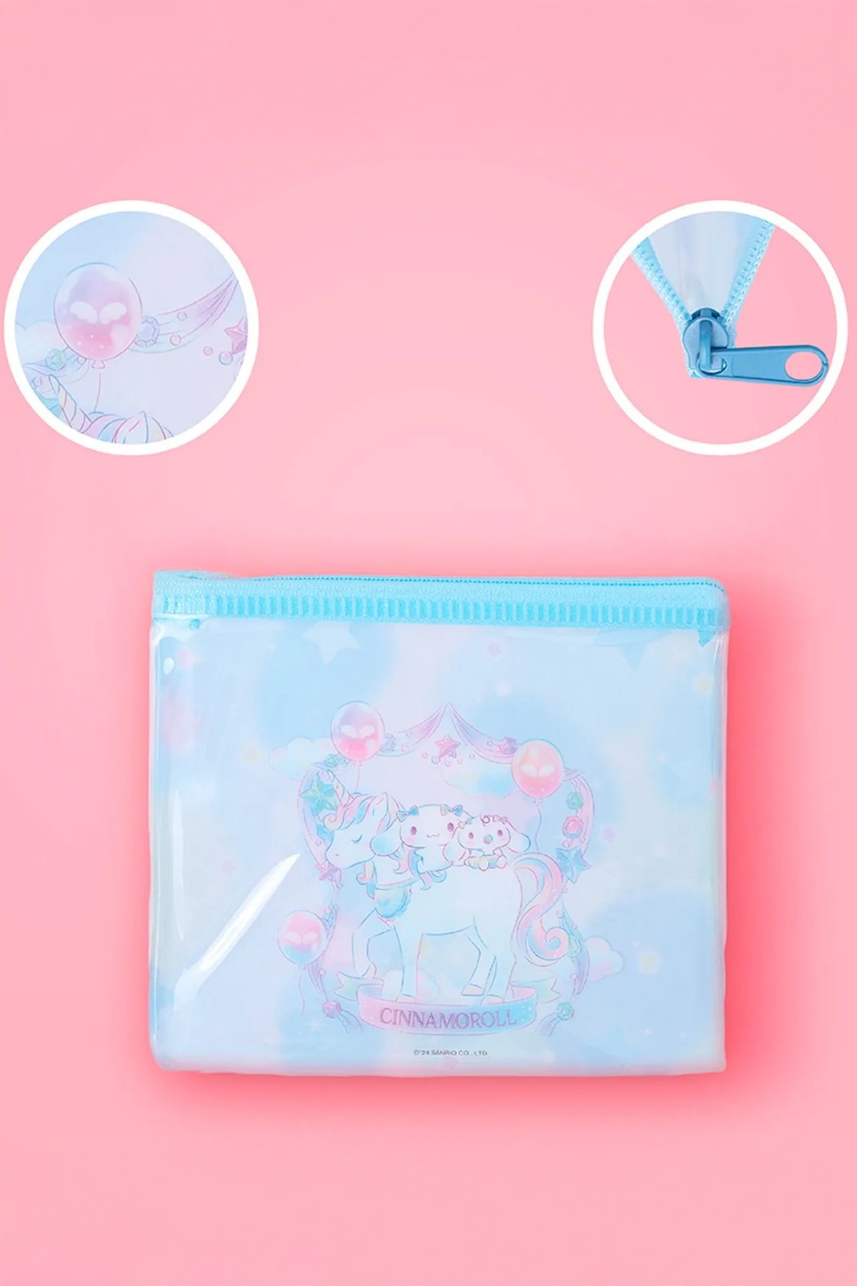 Sanrio Lisanslı Pvc Şeffaf Kalemlik (14*12Cm) - Cinnamoroll