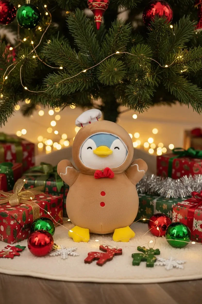 Miniso Lisanslı Mini Family Peluş Oyuncak – Gingerbread Mavi Penguen Koleksiyon