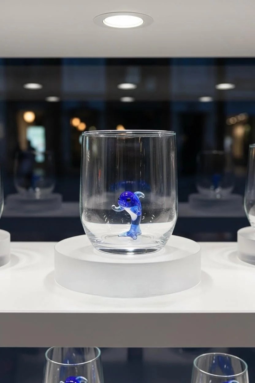 Sheforshe Yunus Balığı Figürlü Cam Bardak