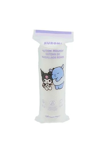 Sanrio Lisanslı Kuromi Yuvarlak Makyaj Temizleme Pamuğu 100'lü