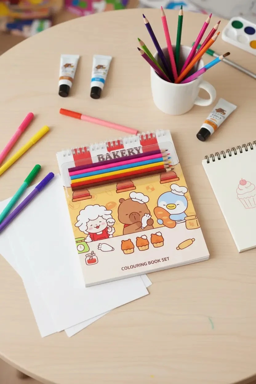 Pişirme Serisi Boyama Seti (Mimibara)(6 Renk Kalem)