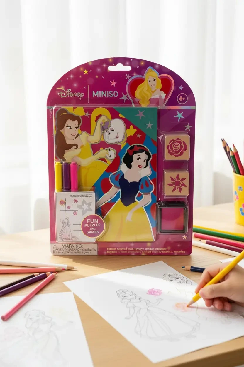 Disney Prenses Lisanslı Damga Çizim Seti – Aktivite Kitabı & 3'lü Damga Seti