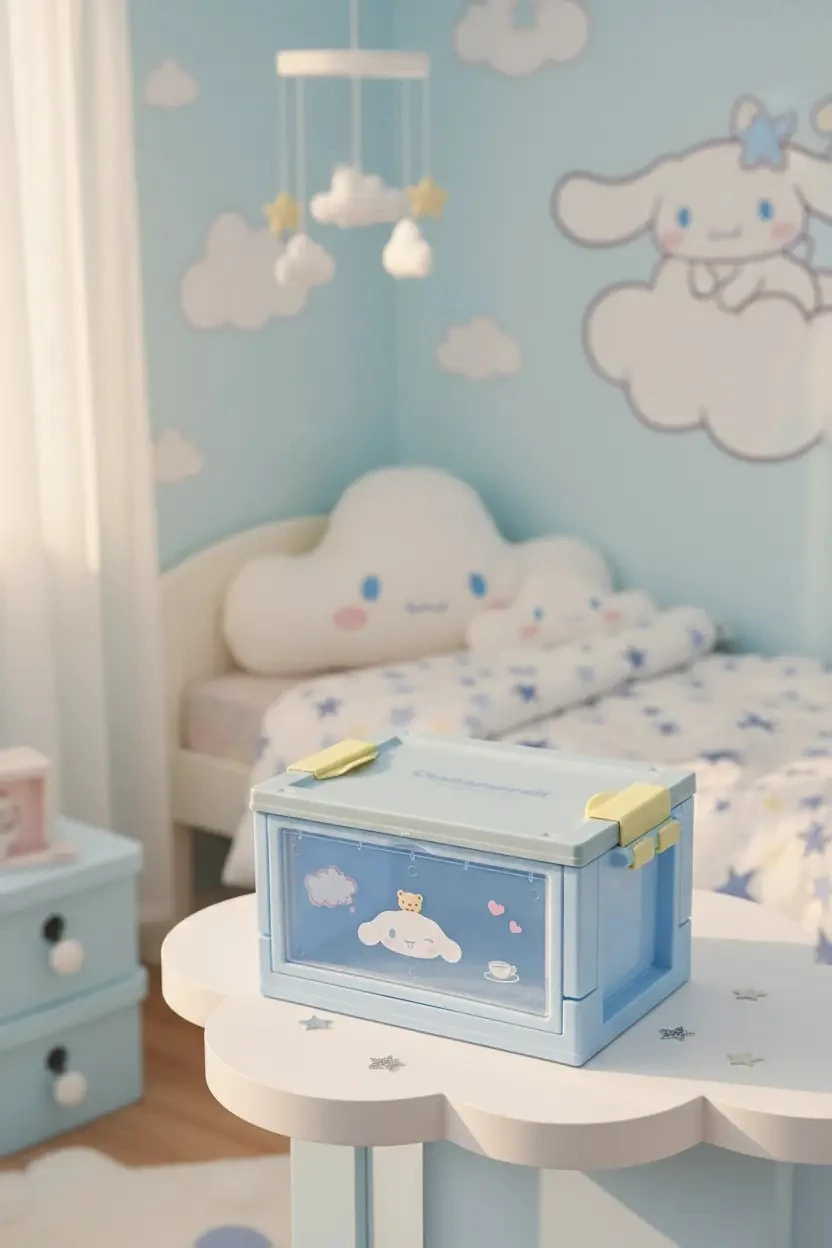 Sanrio Lisanslı Cinnamoroll Mini Bavul Saklama Kutusu – Dekoratif Düzenleyici 12 Cm