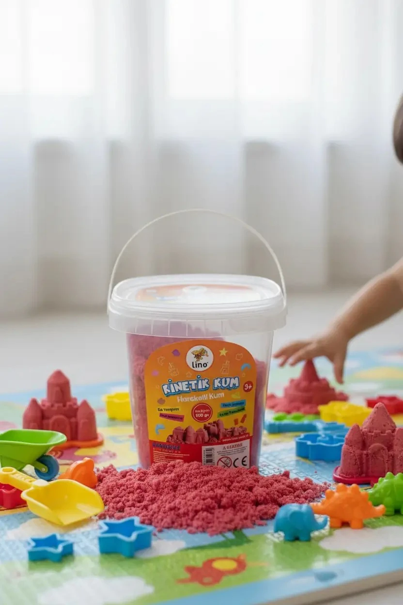 Lino Kinetik Kum 500 Gr – Kırmızı İle Eğlenceli Ve Yaratıcı Oyun