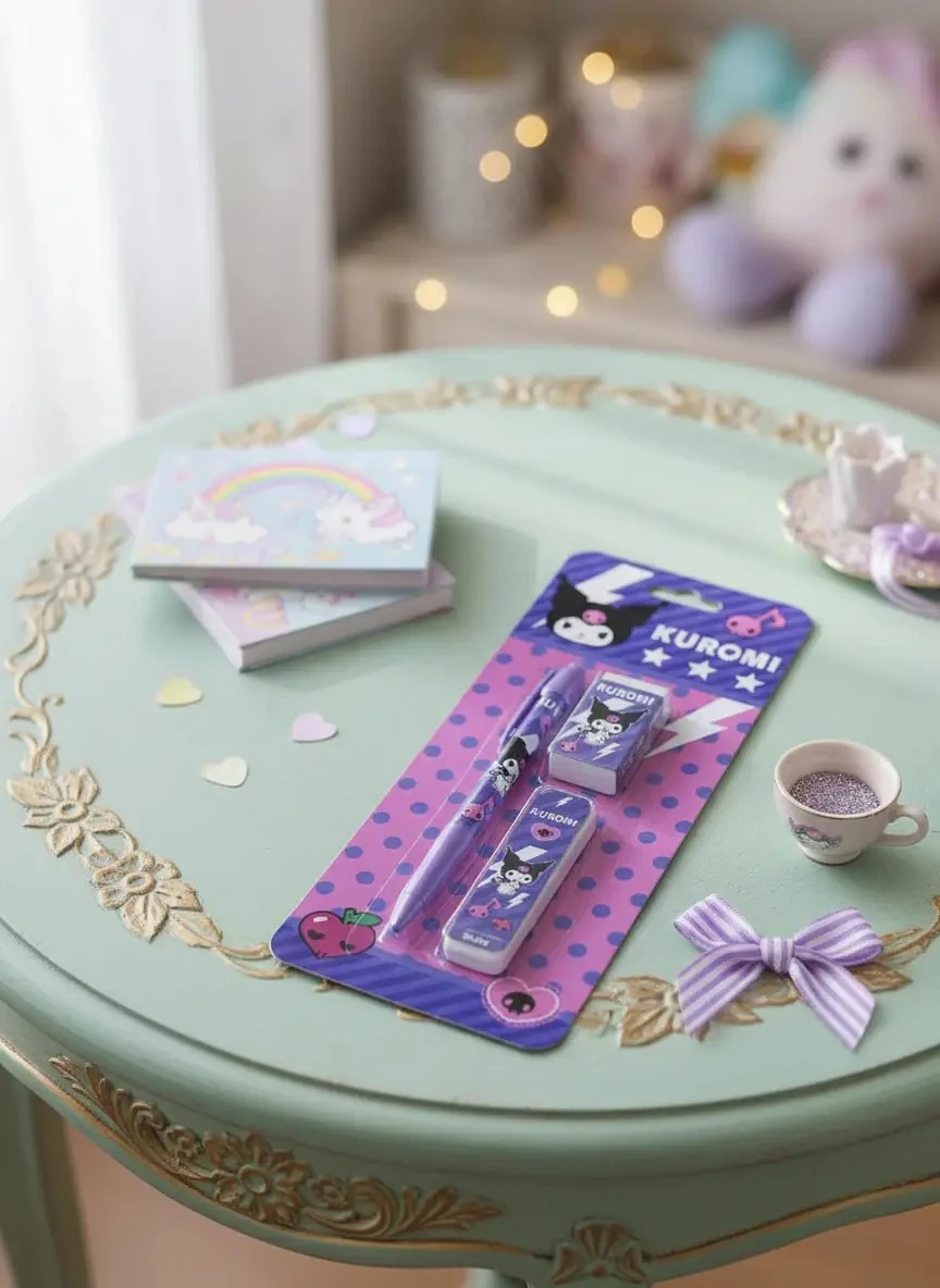 Timon Sanrio Lisanslı Kuromi Versatil Kalem Seti – 3'lü