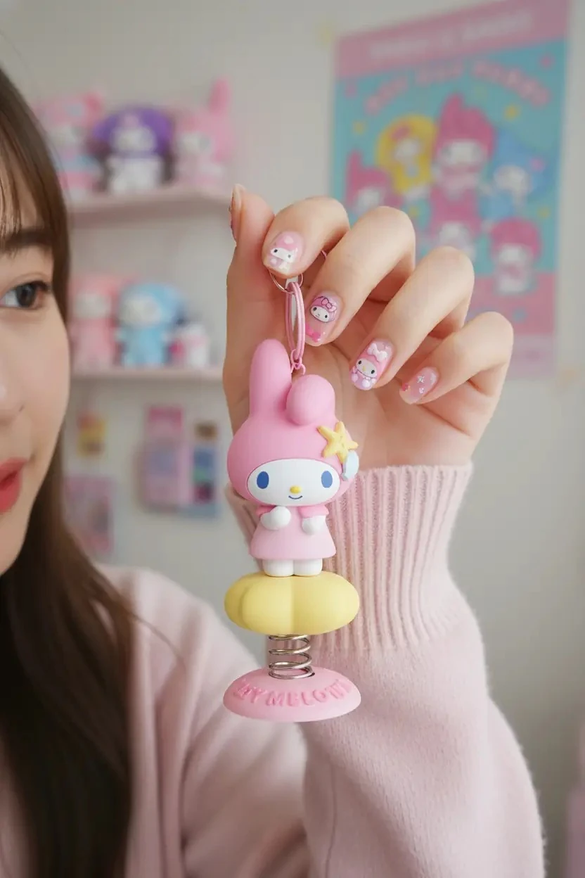 Sanrio Lisanslı Okyanus Hazinesi Hareketli Araba Süsü - Anahtarlık - My Melody