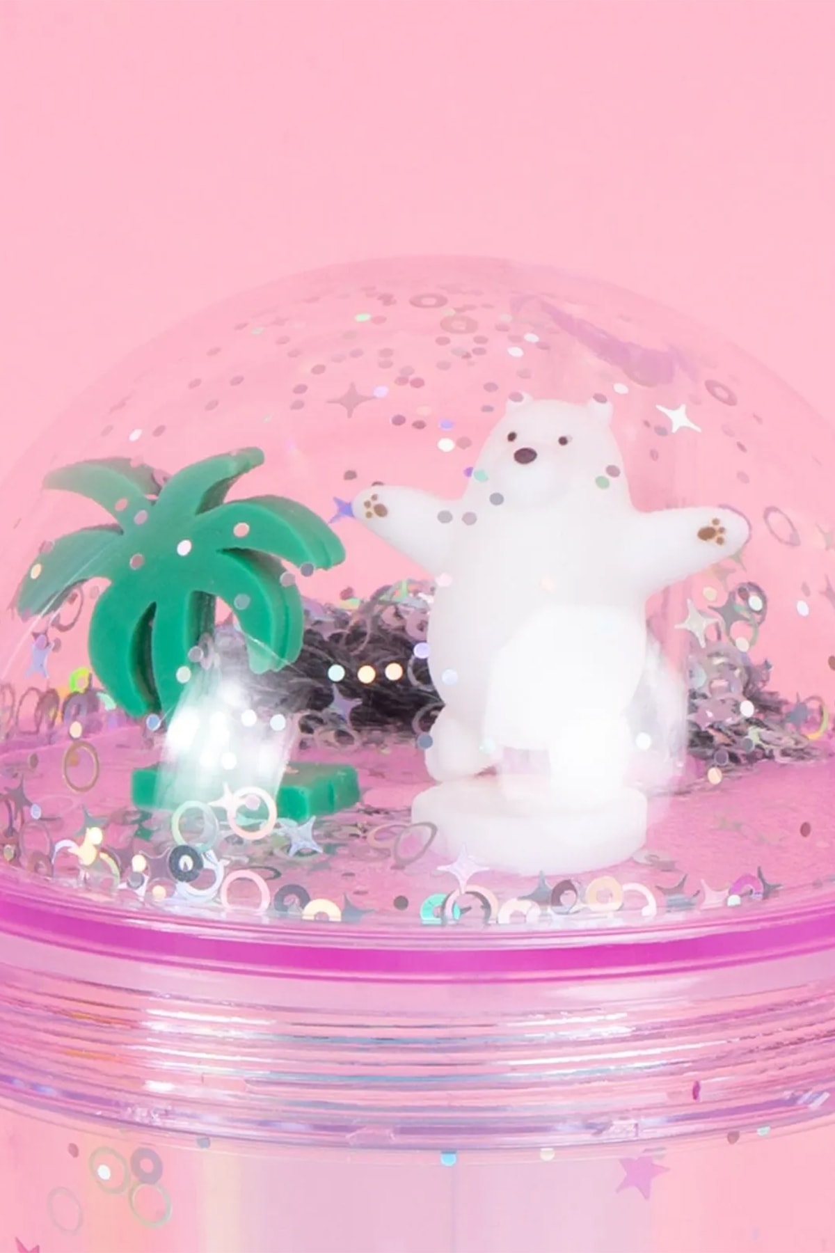 We Bare Bears Lisanslı Pipetli Ve Kapaklı Simli Plastik Suluk (Outlet)