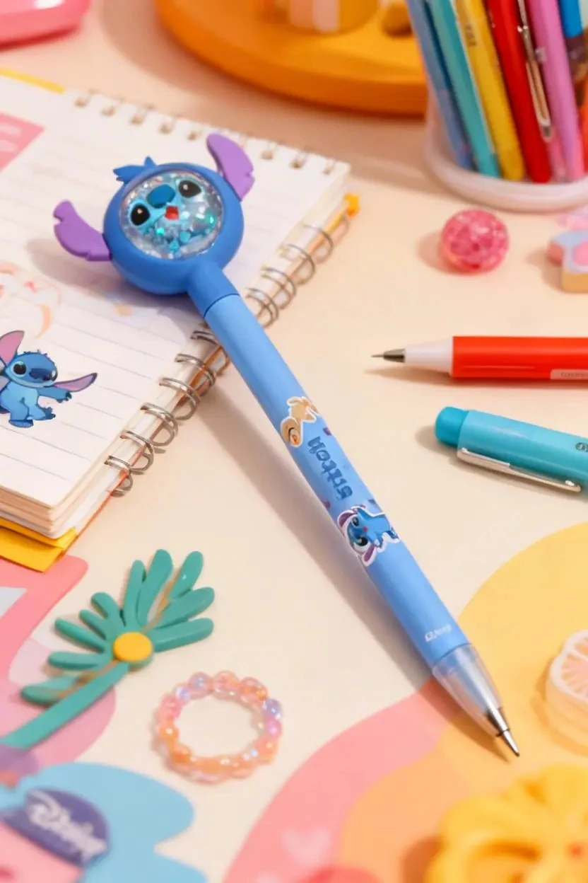 Disney Lilo & Stitch Lisanslı Stitch Figürlü Sallanan Kulaklı Eğlenceli Tükenmez Kalem