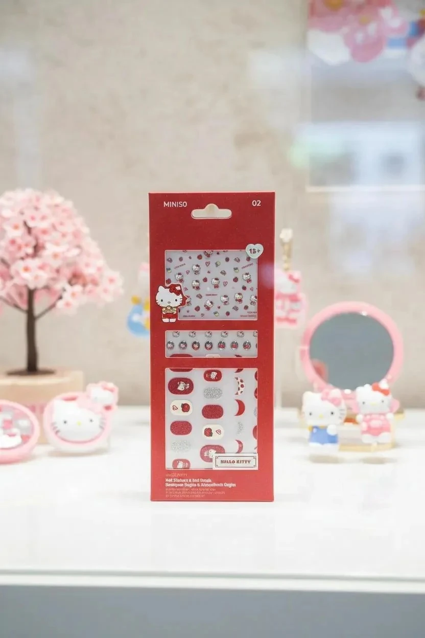 Sanrio Lisanslı Hello Kitty Tırnak Süsü ve Çıkartma Seti (02)