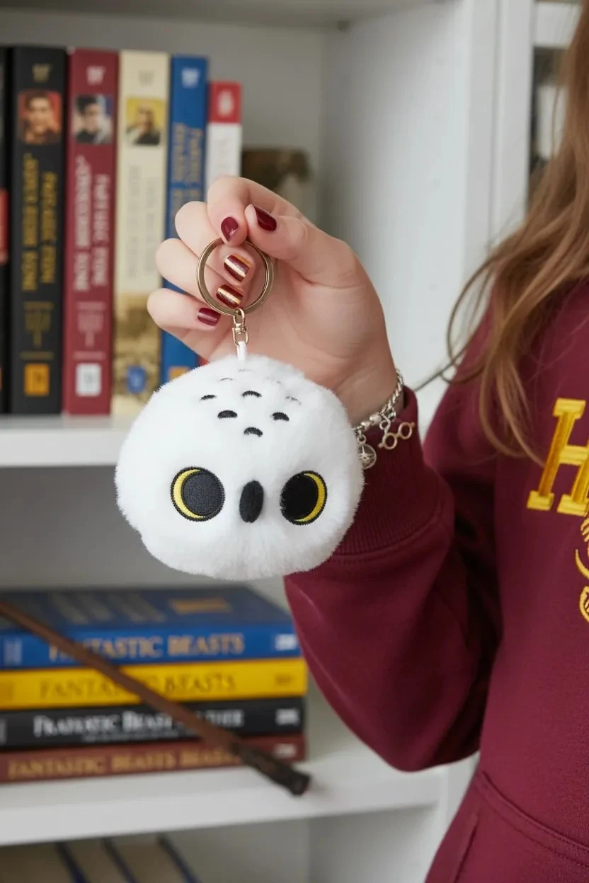 Harry Potter Lisanslı Hedwig Peluş Anahtarlık -  Çanta Süsü
