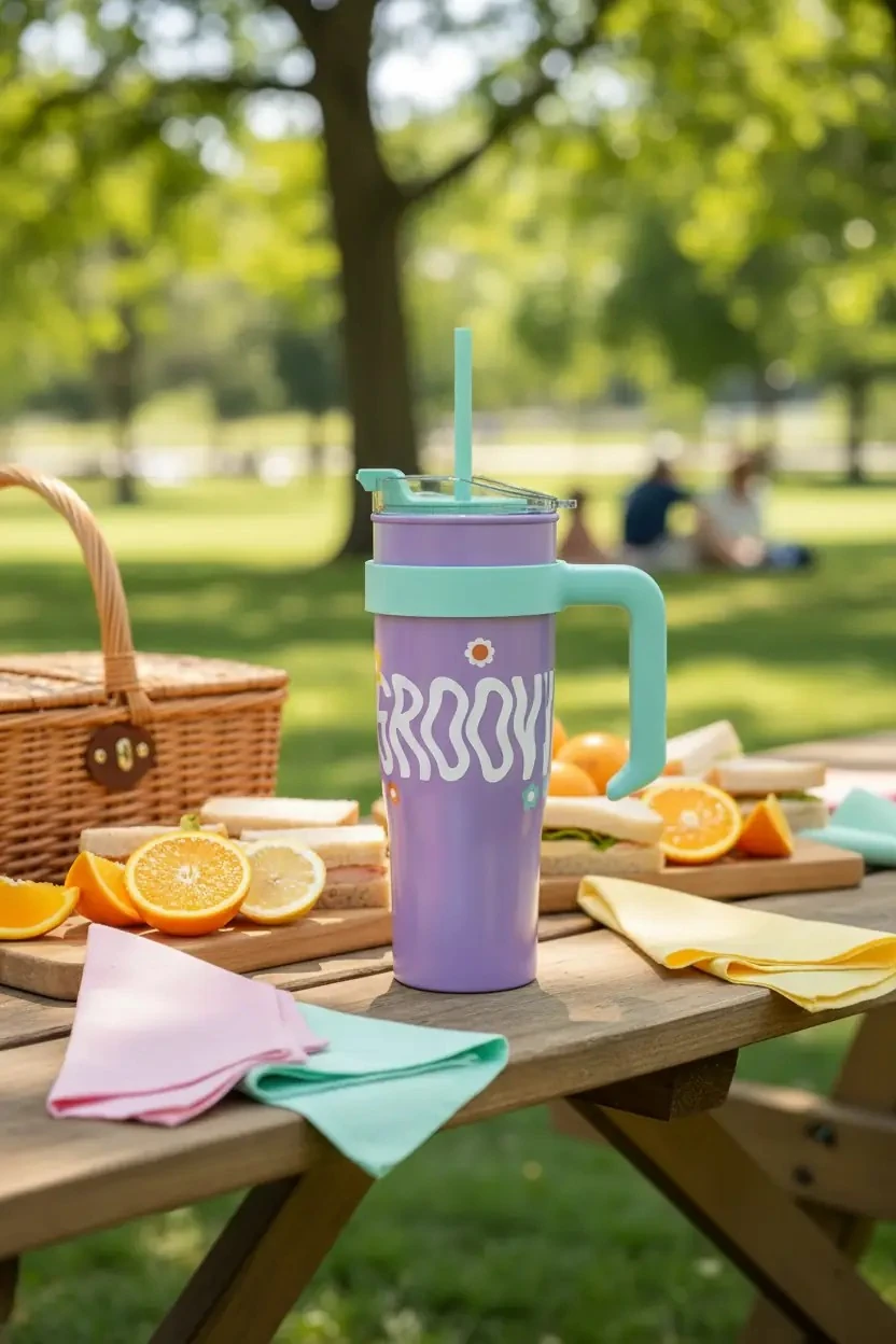 Sweet Funk Serisi Pipetli Büyük Kapasiteli Bardak (1600mL)