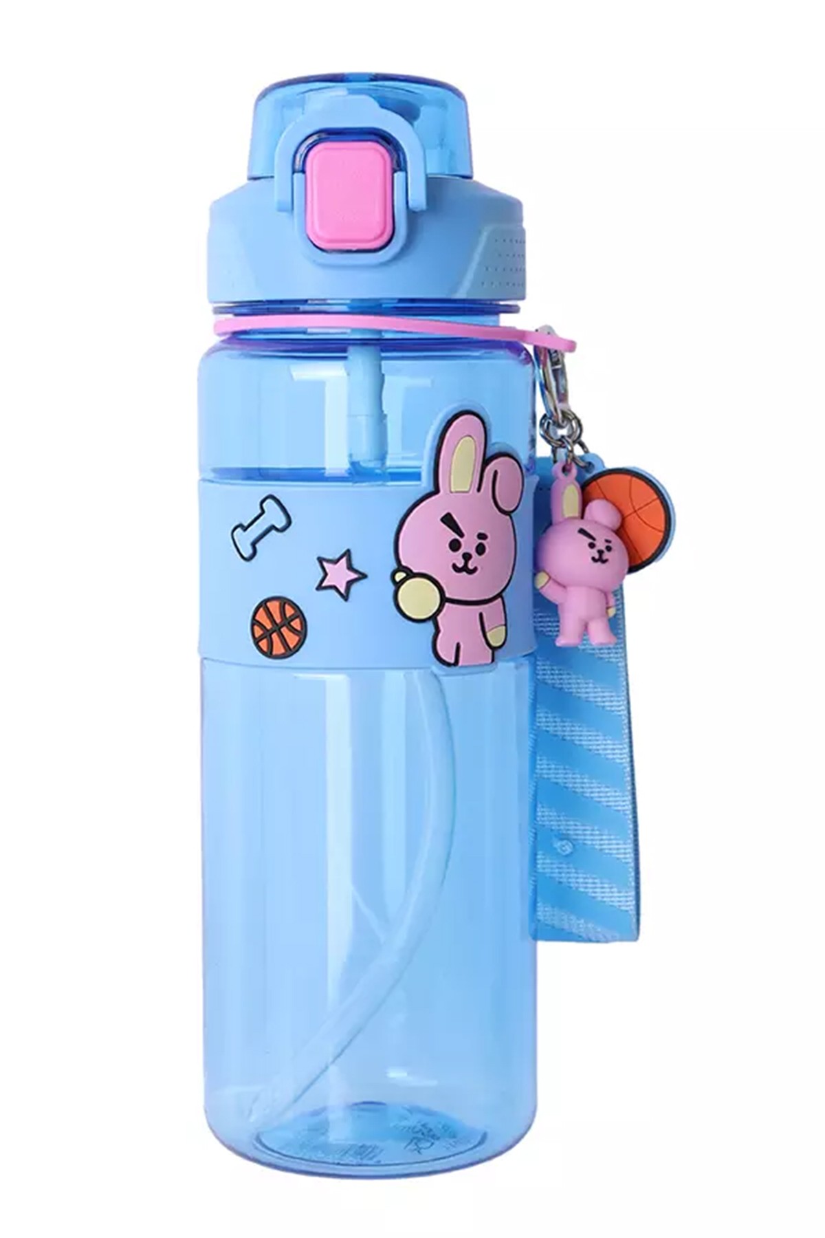 BT21 Lisanslı Askılı ve Kılıflı Plastik Şişe (800mL) - Cooky