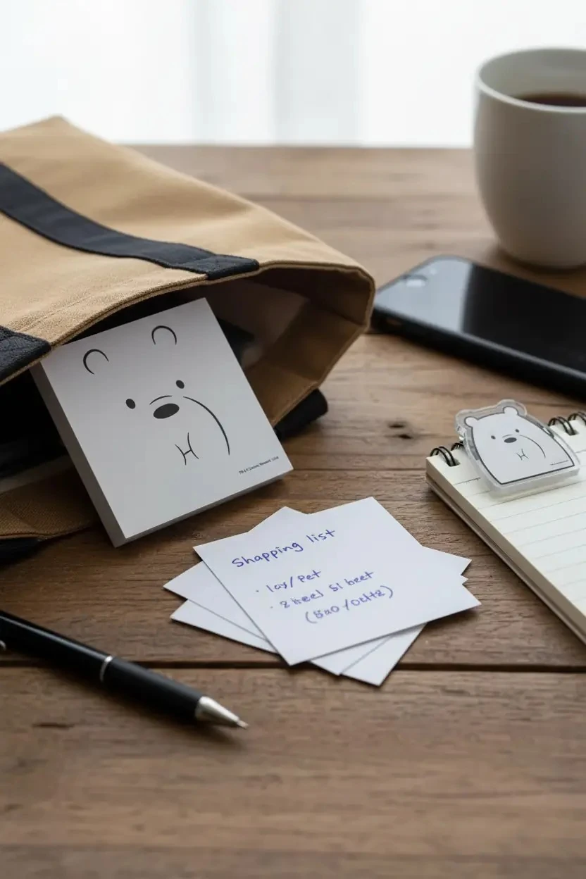 We Bare Bears Lisanslı Kutup Ayısı Not Kağıdı Seti – Klipsli 80 Yaprak