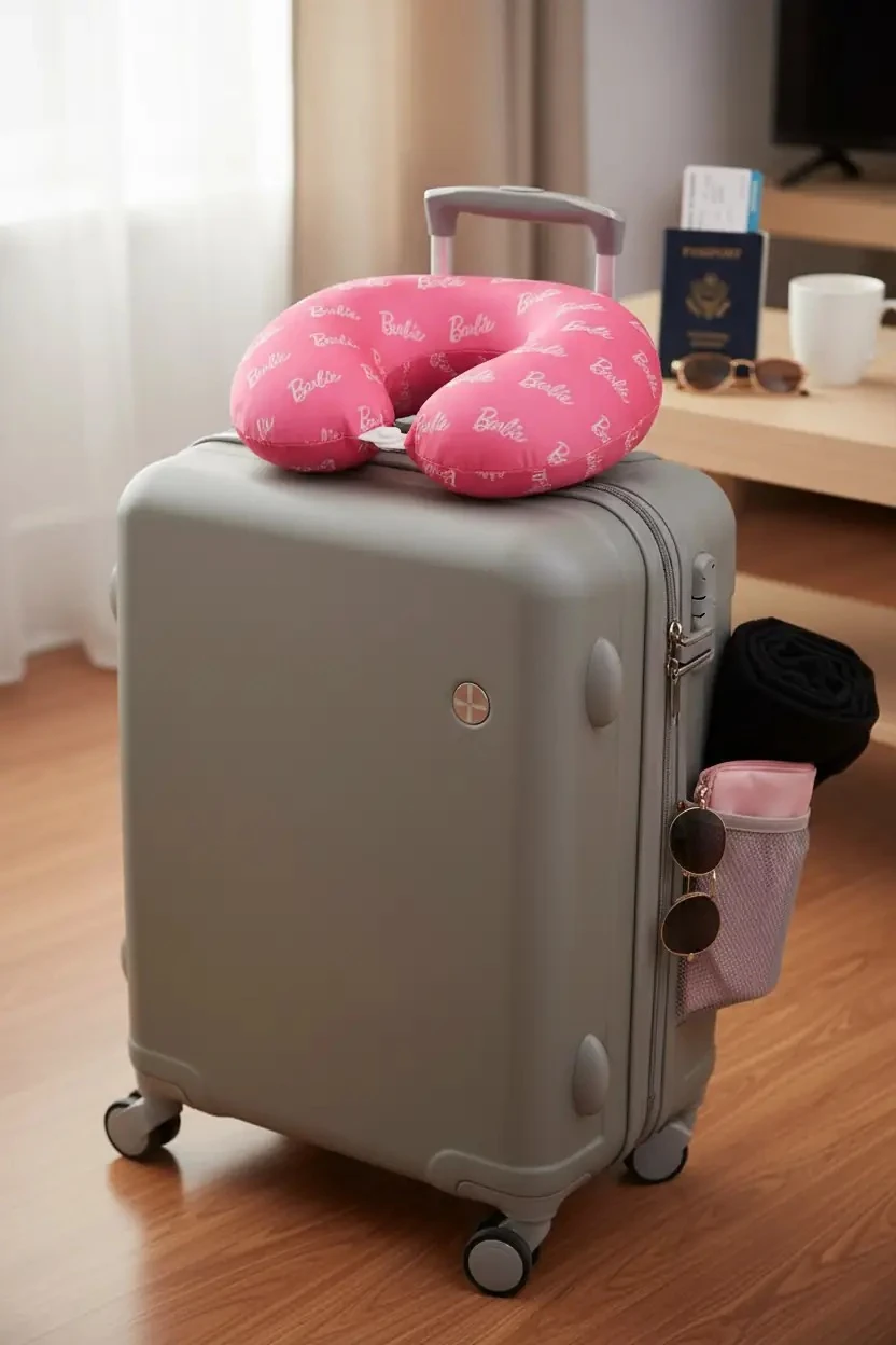 Barbie Lisanslı Ergonomik Boyun ve Seyahat Yastığı – Çıkarılabilir Kılıflı