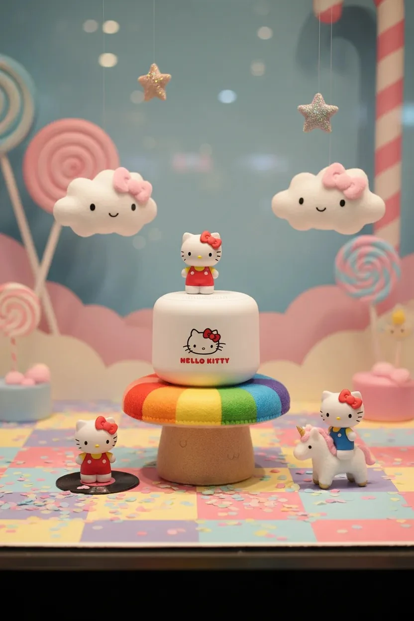 Hello Kitty Lisanslı Yuvarlak Bluetooth Hoparlör (Model: Bt2)