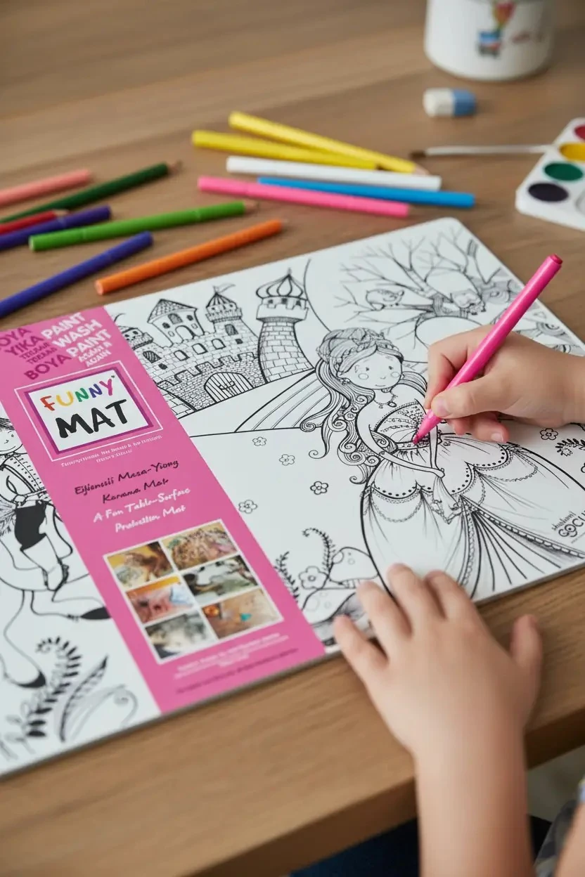 Akademi Çocuk Funny Mat Dansçılar, Prens ve Prenses – Kalemli Silinebilir Mat