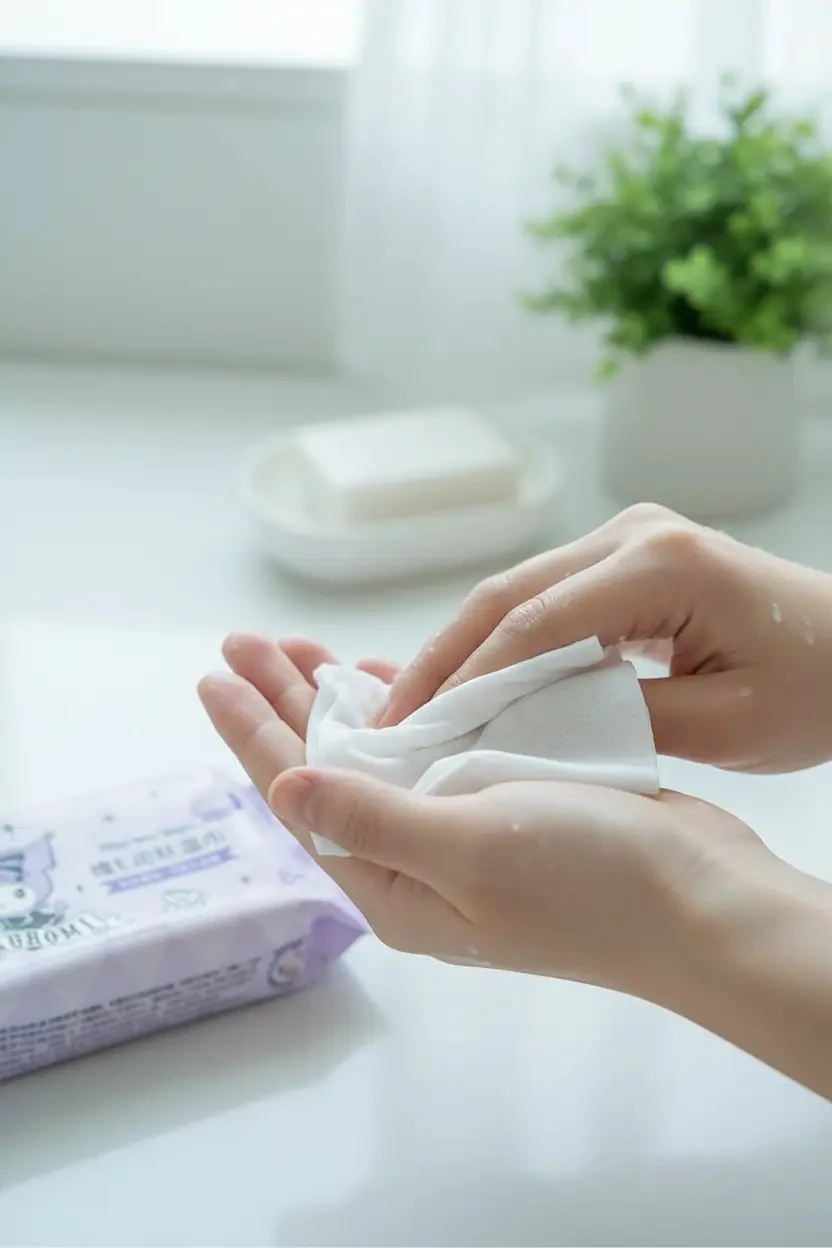 Sanrio Lisanslı Kuromi E Vitamini Nemlendirici Mini Mendil