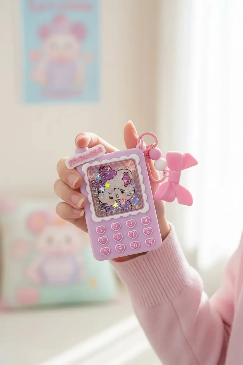 Mikko Lisanslı Telefon Figürlü Sulu Anahtarlık