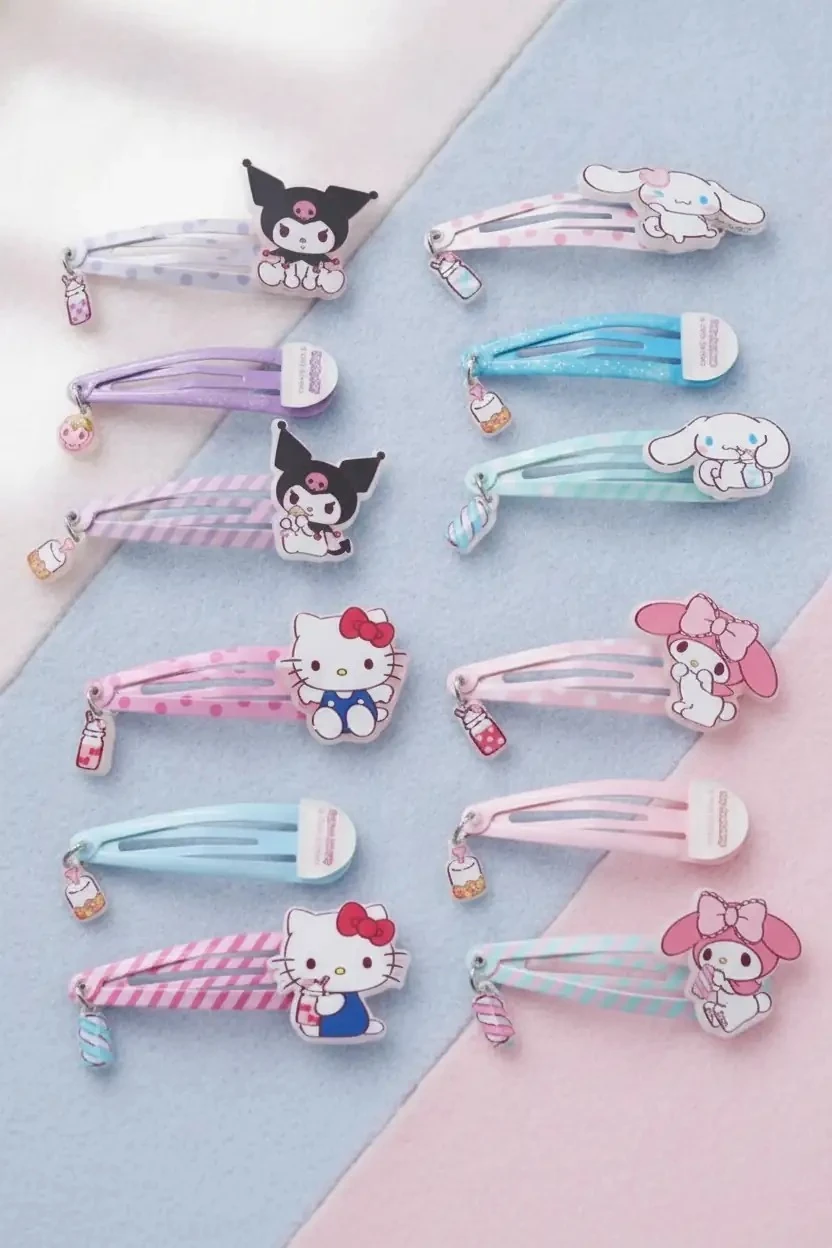 Sanrio Lisanslı Hello Kitty Ve Arkadaşları Sweet Factory Serisi Figürlü Saç Tokası