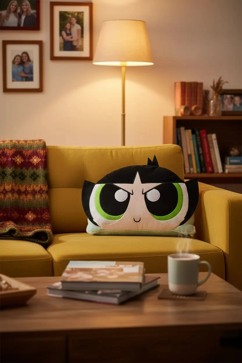 Powerpuff Girls Lisanslı Kalın Kapüşonlu Battaniye (Buttercup)