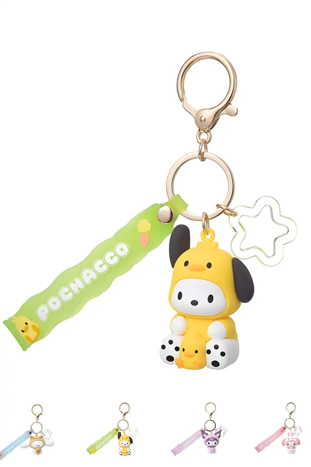 Sanrio Lisanslı Sevimli Hayvan Serisi Anahtarlık - Cinnamoroll - Kuromi - My Melody - Pochacco