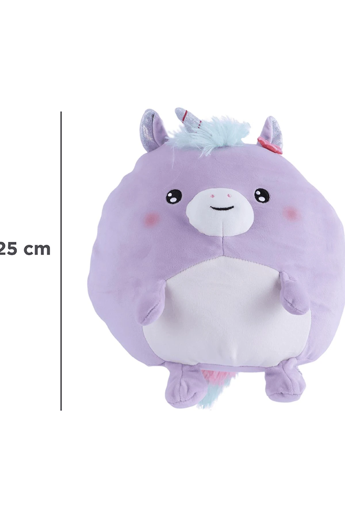 Tombul Serisi Yuvarlak Peluş Oyuncak 30cm - Mor Unicorn