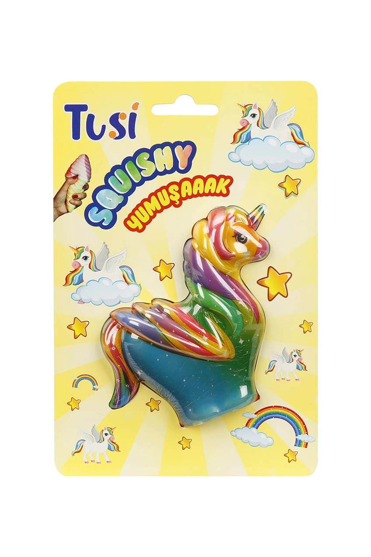Tusi Squishy Unicorn Köpük Oyuncak - Mavi