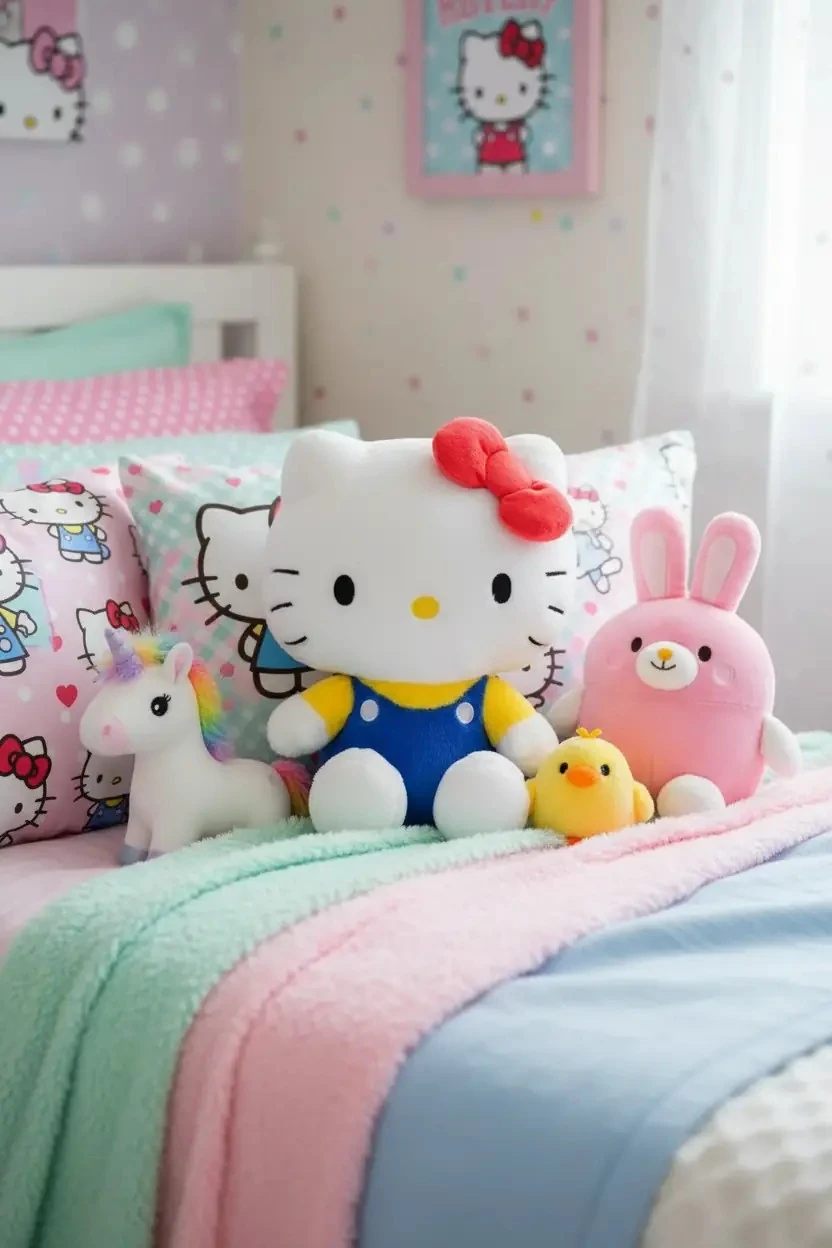 Sanrio Lisanslı Oturan Peluş Oyuncak (26 cm) - Hello Kitty
