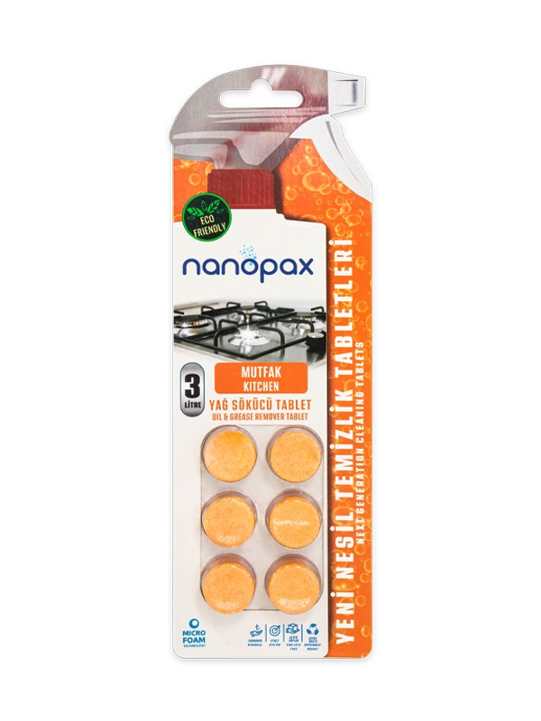 NanoPax Yağ Sökücü Temizlik Tableti 6 Tablet 3 L