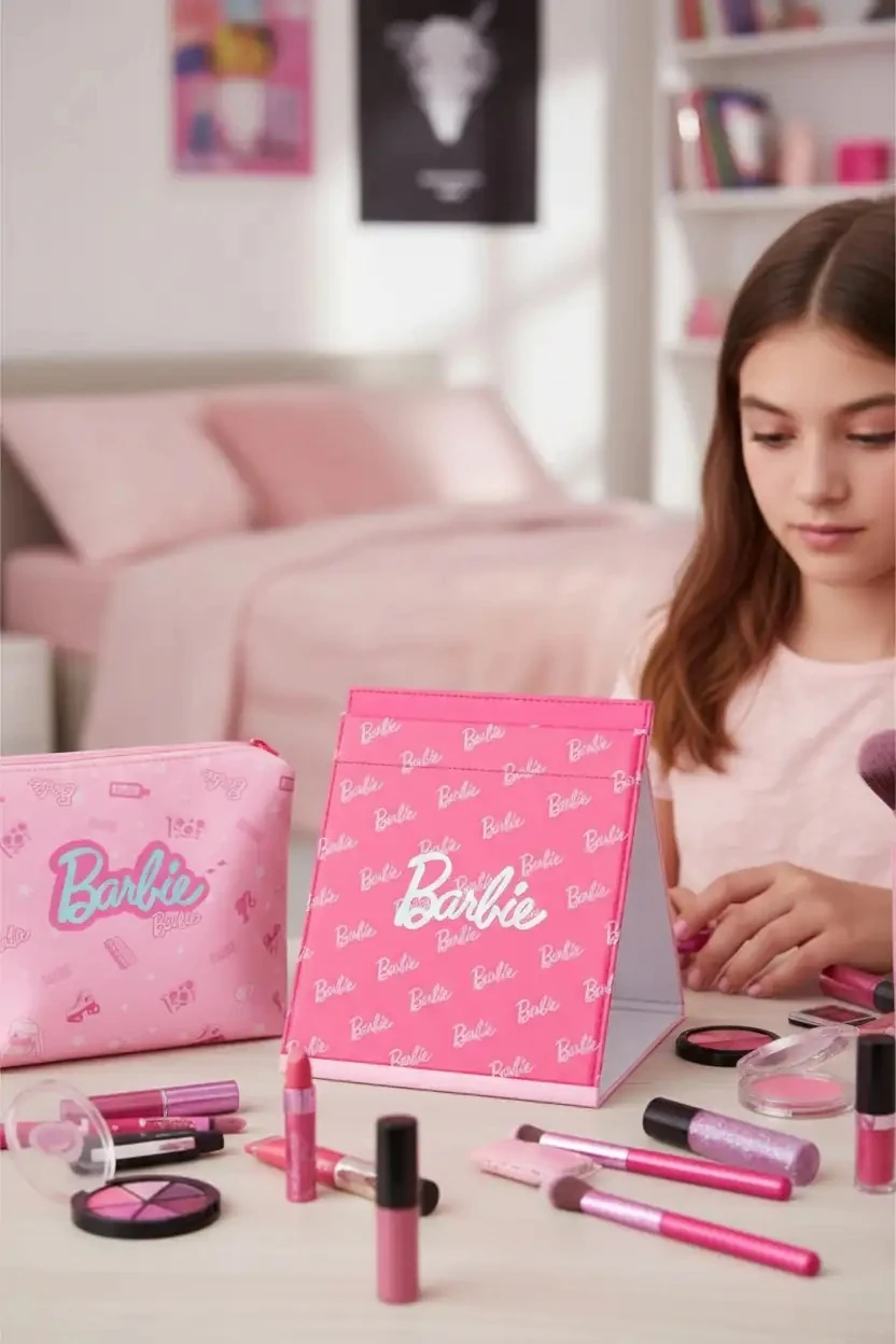 Barbie Lisanslı Katlanabilir Masa Üstü Ayna – Şık Tasarımlı Taşınabilir Makyaj Aynası 20.8 Cm