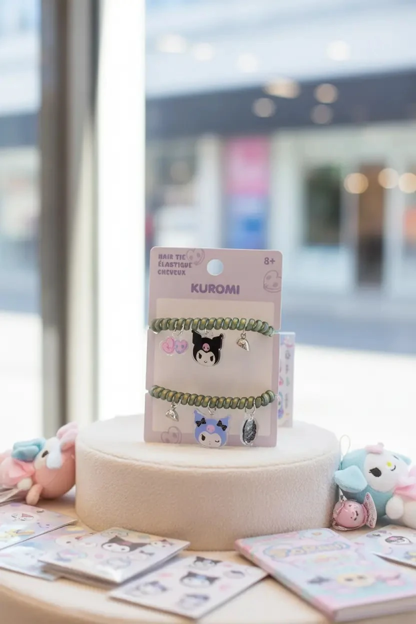 Sanrio Lisanslı 2'li Spiral Saç Lastiği - Kuromi - Hello Kitty - My Melody - Cinnamoroll