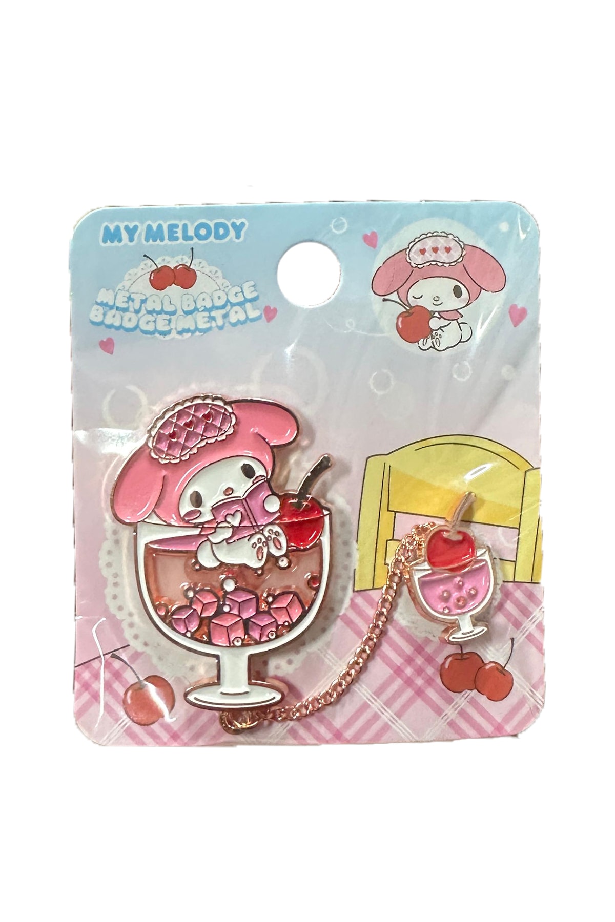 Sanrio Lisanslı Renkli Yaz Plajı Serisi Metal Rozet