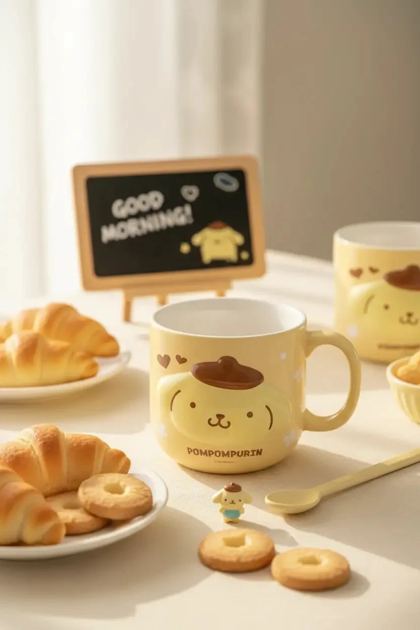 Sanrio Lisanslı Pompompurin Kabartmalı Seramik Kupa - 450 ml