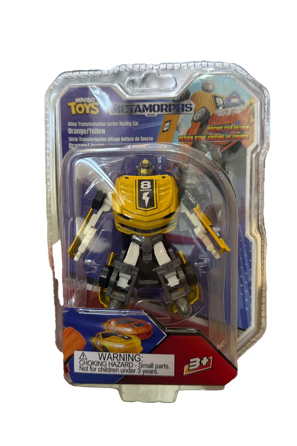 Metal Robota Dönüşen Yarış Arabası (Turuncu / Sarı)