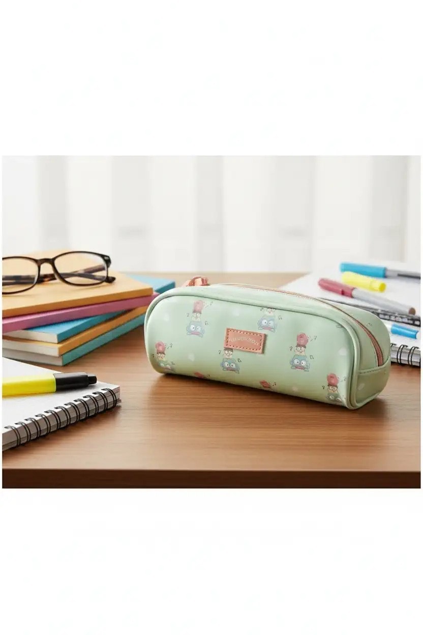 Sanrio Lisanslı Büyük Fermuarlı Kırtasiye Çantası (Hangyodon)
