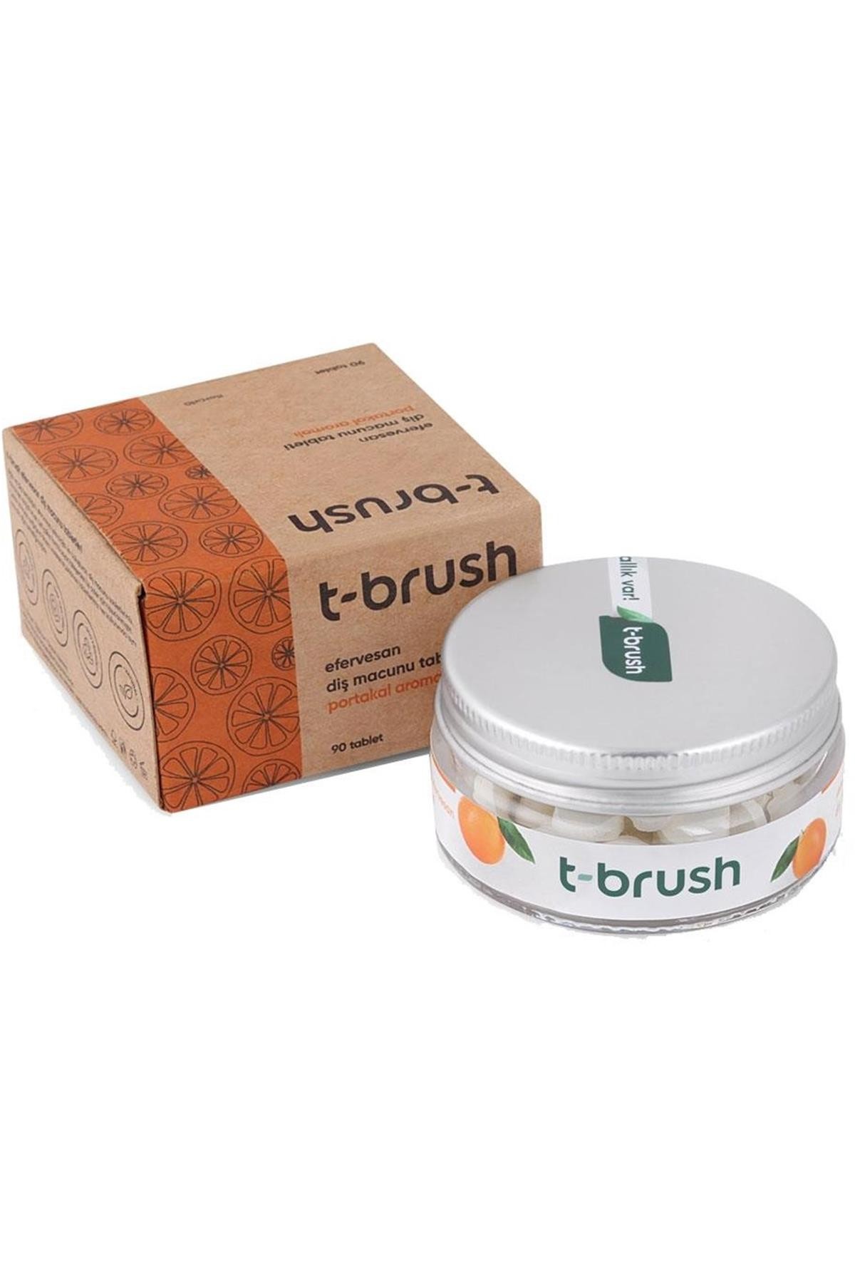 T-Brush Portakal Aromalı Diş Macunu Tableti-Florürsüz