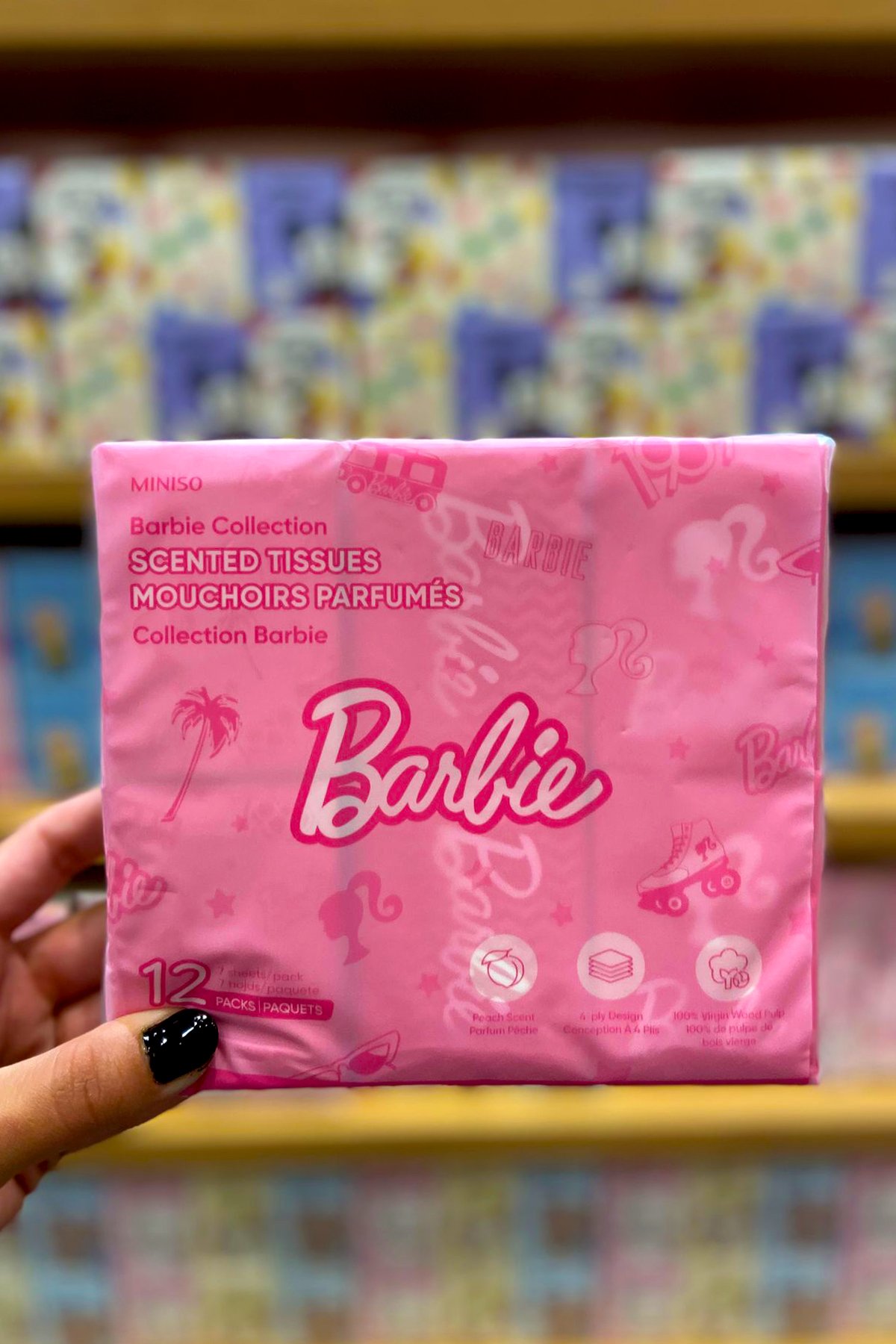 Barbie Lisanslı Kokulu  Kağıt Mendil 12'li Paket