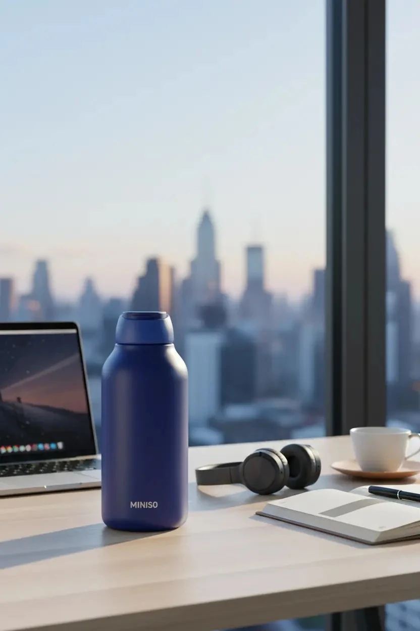 Minimalist Çift Cidarlı Isı Yalıtımlı Matara 500 mL (Lacivert)